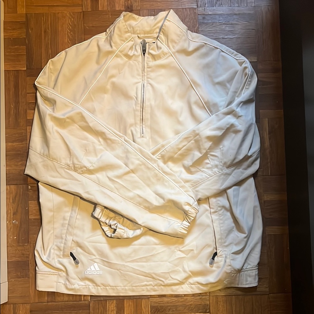 Adidas Cream Quarter-Zip Jacket